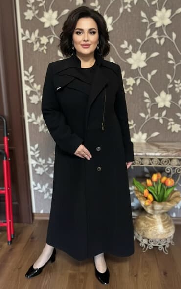 Пальто, Классика, Осень-весна, Драп, Длинная модель, 4XL