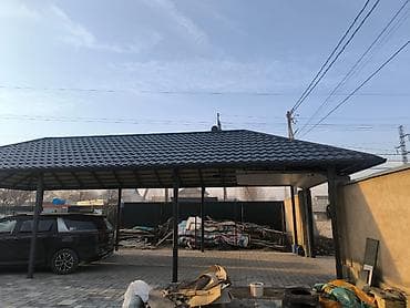 металические гаражи: Навес, Другая форма, Металл, Черепица, Новый, Установка — 3