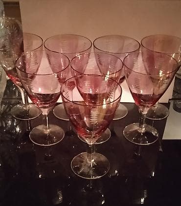 Продаю фужеры винтаж, марганцевое стекло советские 1950-х годов