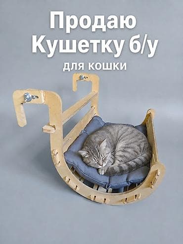 Продаю Лежанку для кошки б/у. Деревянная с подушкой. Можно вешать или