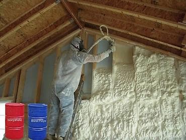 заливка потолков: Напыляемая теплоизоляция пенополиуретаном (ППУ) - Профессиональное — 3