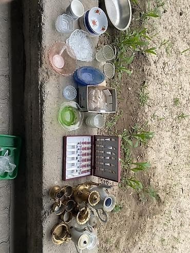 пробка: Набор разной посуды и столовых предметов (винтаж/классика, микс — 1