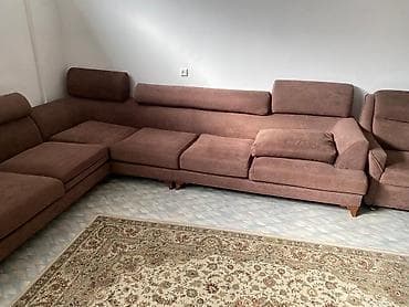 Комплект мягкой мебели, Б/у, Самовывоз, цвет - Коричневый