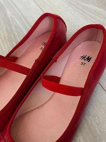Айымдардын бут кийими: Балетки H&M, размер 37 Новая - Цвет: насыщенно-красный — 2