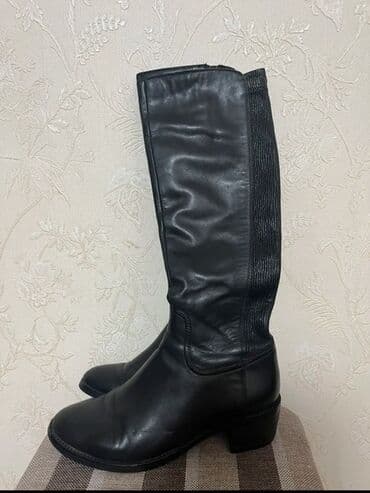 обувь для работы: Классическая одежда и обувь черного цвета: 1) Высокие женские сапоги — 1