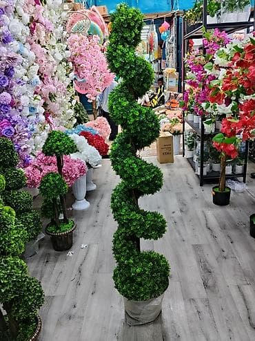 Декоративное искусственное дерево-топиарий в форме спирали - Высокий