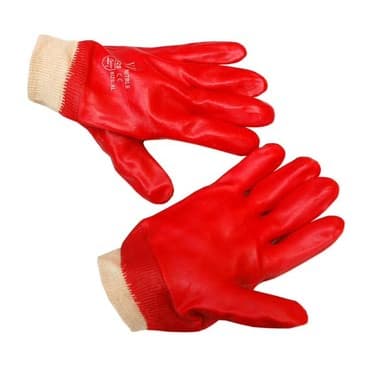 перчатки строительство: Перчатки с полным обливом ПВХ на трикотажной ХБ основе (Гранат) — 1