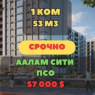 сдаю квартиру недорого: 1 комната, 53 м², Элитка, 7 этаж, Готовая ПСО (под самоотделку) — 1