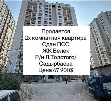 elegance stroy: 2 комнаты, 55 м², Элитка, 2 этаж, Готовая ПСО (под самоотделку) — 1
