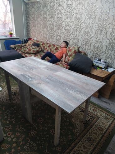 раздвижной обеденный стол: Стол для зала, Новый, Складной, Прямоугольный — 12