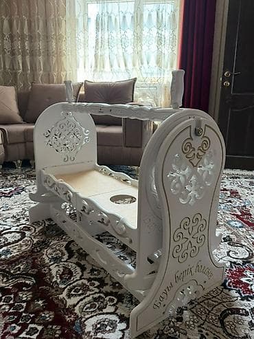 кроватка люлька: Люлька, Новый, Колыбель, Дерево, цвет - Белый, Бесплатная доставка — 3