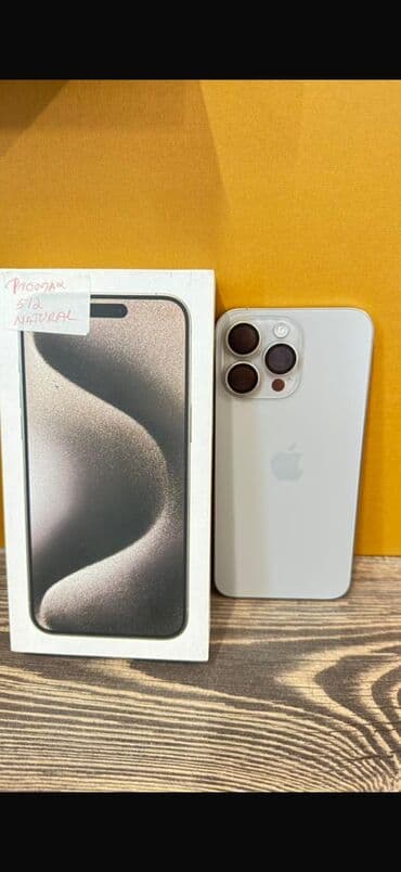 macbook i9: IPhone 15 Pro Max, Колдонулган, 512 ГБ, Natural Titanium, Куту, 88 % — 1