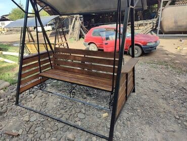 купить бу качели садовые: Садовые качели Металл, Со спинкой, С крышей — 15