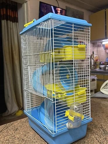 Аламанчыктар (хомяки): Клетка для хомяка с игровым комплексом - Вертикальная двухуровневая — 3