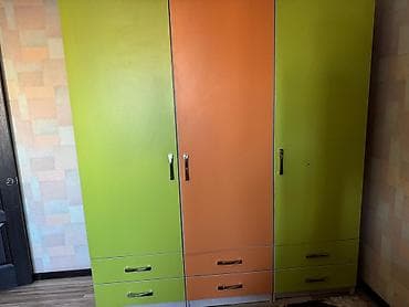 Строительные леса, стойки: Детская гарнитура, Для мальчика, ДСП, цвет - Оранжевый, Самовывоз — 3