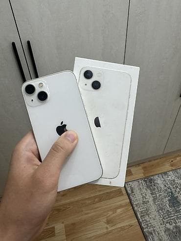apple 11: IPhone 13, Б/у, 128 ГБ, Белый, Чехол, Коробка, 74 % — 8
