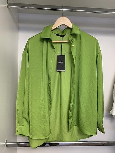 Блузкалар: Свободная рубашка Alcott, насыщенно‑зелёный цвет. Классический — 1