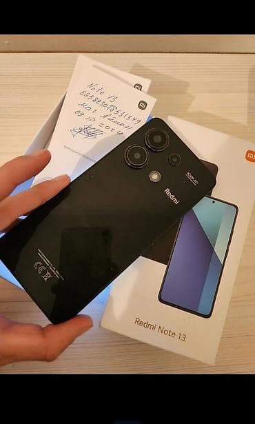 redmi 11 т: Redmi, Redmi Note 13, Колдонулган, 256 ГБ, түсү - Кара, 2 SIM — 1