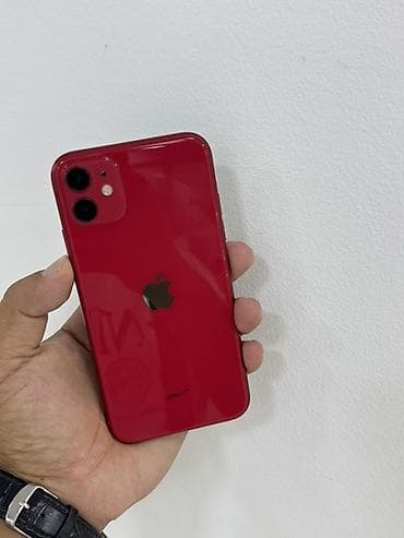 айфон 11: IPhone 11, Б/у, 64 ГБ, Красный, Защитное стекло, Чехол, 100 % — 1