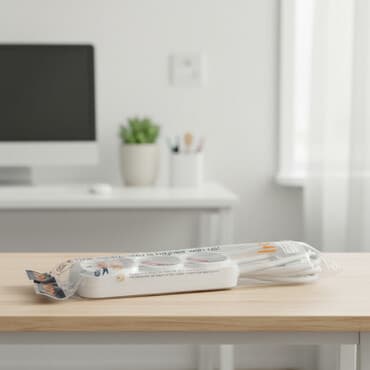 Белый сетевой фильтр Inox с тремя розетками и длинным кабелем