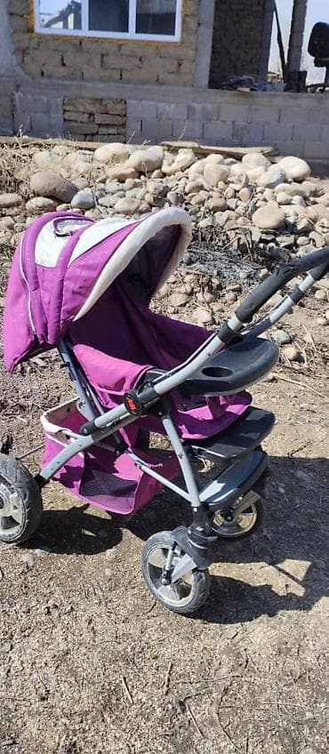 Коляски: Коляска, Другой бренд, цвет - Фиолетовый, Б/у — 1