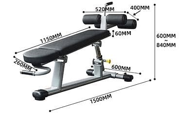 Скамья для пресса с регулируемым углом наклона и мягкими валиками для