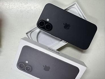 айфон телефон бу: IPhone 16, Б/у, 256 ГБ, Черный, Коробка, 100 % — 1