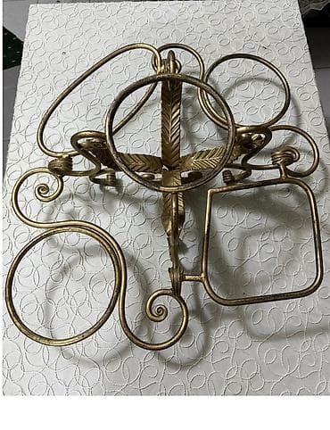 Фастфуд үчүн жабдуулар: Кованая подставка для посуды декоративная, золотистая — 2