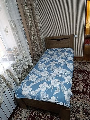 бу диван куплю: Односпальная кровать в оттенке «дуб» с высоким изголовьем. - Размер — 2