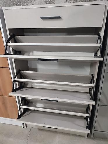 стол раскладушка: Тумба и подставка для обуви, Другой материал, цвет - Серый — 8