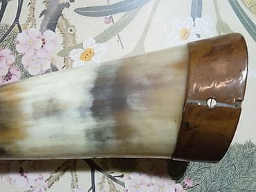 поилки для курей: Питьевой рог из натурального бычьего рога с металлической окантовкой — 3