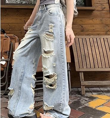 slim patch original: Джинсы, Бэгги, Китай, Низкая талия, На маленький рост, С разрезом, S — 1