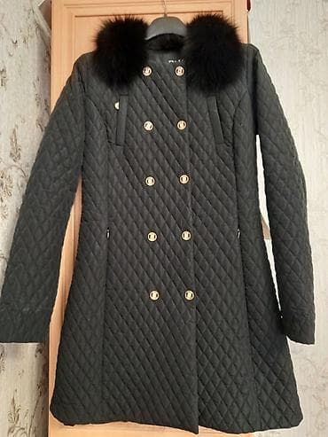 tech fleese: Стёганое женское пальто Punky Klan (P&K), черное.Турецкое . Б.у — 1