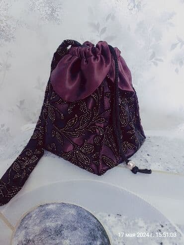 сумка ручной работы из натуральной кожи: Сумочки декоративные, ручной работы, размеры 15×15 ткань Атлас + — 8