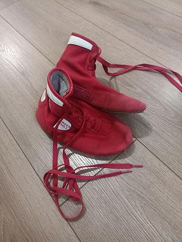 самбу: Борцовки Green Hill, красные. - Высокая шнуровка для плотной фиксации — 1