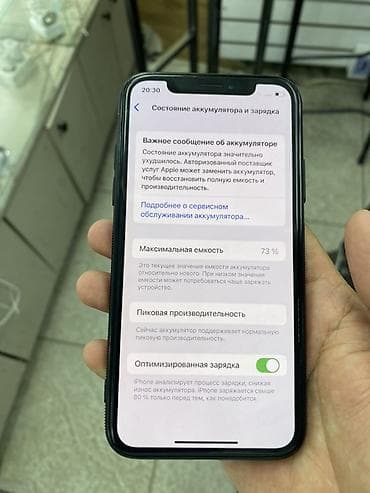 phone 15: IPhone X, 256 ГБ, Черный, Чехол, 73 % — 2