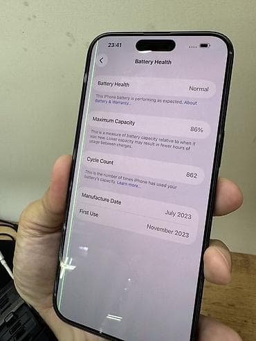 apple 7plus: IPhone 15 Pro Max, Б/у, 256 ГБ, Blue Titanium, Защитное стекло, Чехол, 86 % — 5