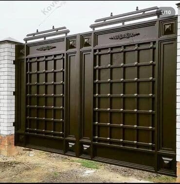 купить ворота с калиткой бу бишкек: Откатные ворота Металлические — 14