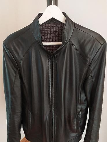 куртки кожа: Мужская куртка, M, 47 Brand, Б/у, цвет - Черный, Самовывоз — 2