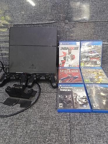 playstation четырьмя: PlayStation 4 (модель CUH-1215A) — игровая консоль с комплектом — 2