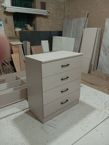 Комод для одежды, Новый, Без зеркала, ЛДСП, цвет - Бежевый, Белый, Платная доставка, Самовывоз, Бесплатная доставка