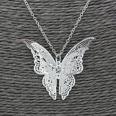 Спецодежда: Подвеска, цепочка бабочка Ц – стильный ажурный кулон, цепочка — 2
