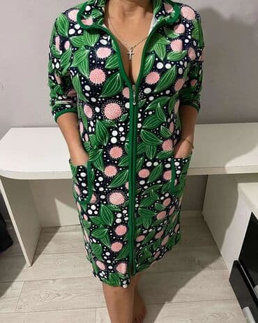 домашние халаты больших размеров: Халат, Велюр, Турция, XS, S, M — 8