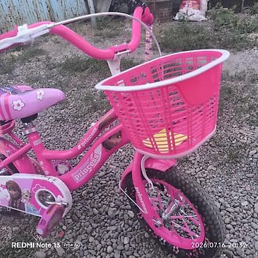 Детский велосипед Princess, розовый - Колеса около 12" с широкой — 7
