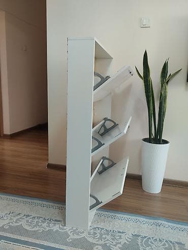 Прикроватные тумбы: Тумба и подставка для обуви, МДФ, цвет - Белый — 1