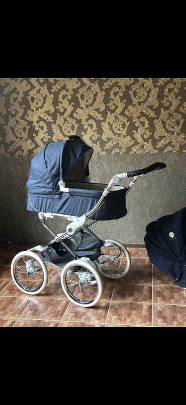 купить детский мотоцикл на аккумуляторе бу: Коляска, цвет - Голубой, Б/у — 2