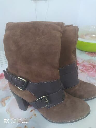 оптом ботинки: Сапоги Италия коричневый цвет разм,37,нарульный замша и мех — 4