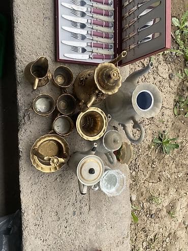 пробка: Набор разной посуды и столовых предметов (винтаж/классика, микс — 2