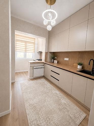 балыкчы кв: 3 комнаты, 68 м², 5 мкр 106 серия, 9 этаж, Дизайнерский ремонт — 1