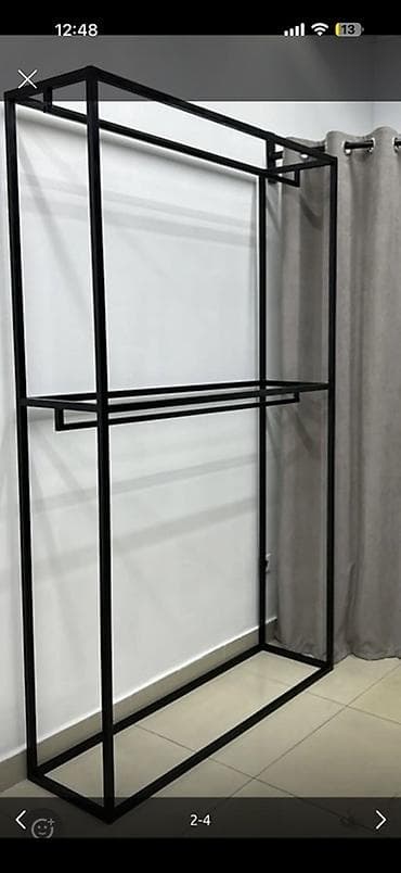 Металлическая напольная стойка для одежды (гардеробная/магазинная) - — 3
